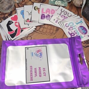 25 Count Mixed Vinyl Stickers Handmade